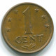 1 CENT 1976 ANTILLAS NEERLANDESAS Bronze Colonial Moneda #S10703.E.A - Antilles Néerlandaises