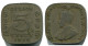 5 CENTS 1912 CEILÁN CEYLON Moneda #AH611.3.E.A - Sonstige – Asien