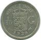 1/10 GULDEN 1928 INDIAS ORIENTALES DE LOS PAÍSES BAJOS PLATA #NL13425.3.E.A - Indes Néerlandaises