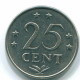 25 CENTS 1975 ANTILLAS NEERLANDESAS Nickel Colonial Moneda #S11611.E.A - Nederlandse Antillen