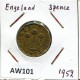 THREEPENCE 1952 UK GBAN BRETAÑA GREAT BRITAIN Moneda #AW101.E.A - F. 3 Pence