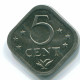 5 CENTS 1980 ANTILLAS NEERLANDESAS Nickel Colonial Moneda #S12338.E.A - Niederländische Antillen