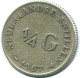 1/4 GULDEN 1967 ANTILLAS NEERLANDESAS PLATA Colonial Moneda #NL11559.4.E.A - Nederlandse Antillen