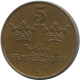 5 ORE 1921 SUECIA SWEDEN Moneda #AC465.2.E.A - Suecia