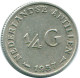 1/4 GULDEN 1957 ANTILLAS NEERLANDESAS PLATA Colonial Moneda #NL10982.4.E.A - Antilles Néerlandaises
