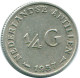 1/4 GULDEN 1957 ANTILLAS NEERLANDESAS PLATA Colonial Moneda #NL10982.4.E.A - Nederlandse Antillen