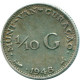 1/10 GULDEN 1948 CURACAO Netherlands SILVER Colonial Coin #NL11969.3.U.A - Curacao