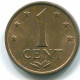 1 CENT 1973 ANTILLAS NEERLANDESAS Bronze Colonial Moneda #S10651.E.A - Antilles Néerlandaises