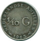 1/10 GULDEN 1963 NIEDERLÄNDISCHE ANTILLEN SILBER Koloniale Münze #NL12611.3.D.A - Antille Olandesi