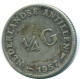 1/4 GULDEN 1957 NETHERLANDS ANTILLES SILVER Colonial Coin #NL10988.4.U.A - Antillas Neerlandesas