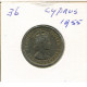 50 MILS 1955 ZYPERN CYPRUS Münze #AR317.D.A - Cyprus