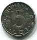 5 LEI 1992 ROMANIA UNC Eagle Coat Of Arms V.G Mark Coin #W11340.U.A - Rumänien