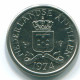10 CENTS 1974 NETHERLANDS ANTILLES Nickel Colonial Coin #S13512.U.A - Niederländische Antillen