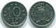 10 CENTS 1971 NETHERLANDS ANTILLES Nickel Colonial Coin #S13428.U.A - Antillas Neerlandesas