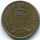 2 1/2 CENT 1971 NIEDERLÄNDISCHE ANTILLEN Bronze Koloniale Münze #S10496.D.A - Netherlands Antilles
