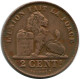2 CENTIMES 1919 FRENCH Text BÉLGICA BELGIUM Moneda #BA432.E.A - 2 Cent