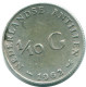 1/10 GULDEN 1962 ANTILLAS NEERLANDESAS PLATA Colonial Moneda #NL12361.3.E.A - Netherlands Antilles