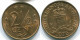2 1/2 CENT 1976 ANTILLES NÉERLANDAISES Bronze Colonial Pièce #S10535.F.A - Antilles Néerlandaises
