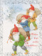 SANTA CLAUS Happy New Year Christmas GNOME Vintage Postcard CPSM #PBL763.A - Santa Claus