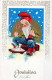 SANTA CLAUS Happy New Year Christmas GNOME Vintage Postcard CPSMPF #PKD985.A - Santa Claus