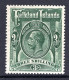 Falkland Islands 1921-28 KGV - Wmk. Script CA - 3/- Slate-green Mint (SG 20) - Falklandinseln