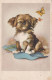 PERRO Animales Vintage Tarjeta Postal CPA #PKE782.ES - Chiens