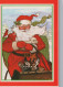 PAPÁ NOEL Animales NAVIDAD Fiesta Vintage Tarjeta Postal CPSM #PAK750.ES - Santa Claus