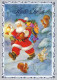 PAPÁ NOEL Animales NAVIDAD Fiesta Vintage Tarjeta Postal CPSM #PAK485.ES - Santa Claus