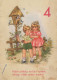 JOYEUX ANNIVERSAIRE 4 Ans FILLE ENFANTS Vintage Postal CPSM #PBT905.FR - Birthday