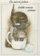 CHAT CHAT Animaux Vintage Carte Postale CPSM #PAM154.FR - Katten