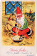 SANTA CLAUS Happy New Year Christmas Vintage Postcard CPSMPF #PKG319.GB - Santa Claus