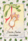 Happy New Year Christmas MOUSE Vintage Postcard CPSM #PAU913.GB - Nouvel An