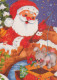 SANTA CLAUS ANIMALS CHRISTMAS Holidays Vintage Postcard CPSM #PAK484.GB - Kerstman