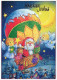 SANTA CLAUS ANGELS CHRISTMAS Holidays Vintage Postcard CPSM #PAK127.GB - Kerstman