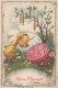 PASQUA POLLO UOVO Vintage Cartolina CPA #PKE093.IT - Easter