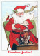 BABBO NATALE Animale Natale Vintage Cartolina CPSM #PAK753.IT - Santa Claus