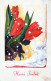 ANGELO Buon Anno Natale Vintage Cartolina CPSMPF #PAG798.IT - Angels