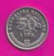 Croatia, 1995- Croatian Text- 50 Lipa- Obverse Atylized Linden Branch. Reverse Plant Velebit Degenia- Nickel Plated Stee - Croatie