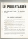 LE PROLETARIEN ; BULLETIN DES COMMUNISTES PROLETARIENS DE FRANCHE - COMTE : LE N ° 1 D AOUT 1968 - Desde 1950