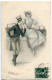 CPA Fantaisie Viennoise M.M. Vienne M. Munk Voyagé * Couple élégants Homme Dandy Chapeau Panier Raisin Fleurs - Couples