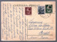 INTERO POSTALE DA 60 CENT. + 40 CENT + £2 - VIAGGIATO NEL 1946 DA UDINE A CORATO  (INT672) - 1946-60: Marcophilia