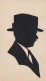 Silhouette Man With Hat Old Card Hand Made With Scissors - Silhouettes
