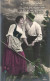 COUPLES, MAN WITH HAT AND WOMAN FLIRTING, SWITZERLAND, POSTCARD - Paare