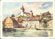 11629384 Schaffhausen SH Schloss Munot Rheinpartie Kuenstlerkarte Schaffhausen - Altri & Non Classificati