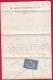 N°60 CONVOYEUR STATION PONT L'EVEQUE CALVADOS POUR AMFREVILLE TIMBRE FISCAL DANS TEXTE LETTRE - 1849-1876: Classic Period