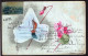 Postcard - 1906 - Flowers - Drawing - Pink Flowers And A Boat - Flowers