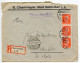 Germany 1927 Registered Cover; Bad Salzuflen - S. Obermeyer To Ostenfelde; 15pf. Immanuel Kant, Strip Of 3 - Covers & Documents