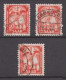 Delcampe - Saarland Mi.Nr. 281 I-III, Alle 3 Plattenfehler Mit Vergleichsmarke Gestempelt. - Used Stamps