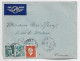 DULAC 50C +1FR IRIS +2FR GANDON LETTRE AVION ASNIERES 7.5.1945 POUR TUNISIE AU TARIF - 1944-45 Marianne De Dulac