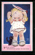 Künstler-AK Mabel Lucie Attwell: Touch Wood - Everyfing`s Going To Be Fine!, Girl With Black Cat  - Attwell, M. L.